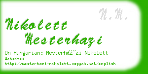 nikolett mesterhazi business card